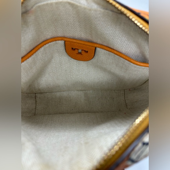 Tory Burch McGraw Sun/Multicolor Floral-Print Pattern Leather Crossbody Bag - Picture 7 of 9